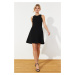 Trendyol Black Plain Zero Sleeve Skater/Waisted Pattern Knitted Dress