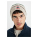 DEFACTO Men's Label Printed Knitted Beanie