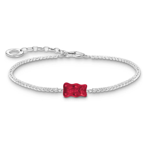 Thomas Sabo A2187-052-10 Silver Tennis náramek With Red Gold Bear 16-19 cm