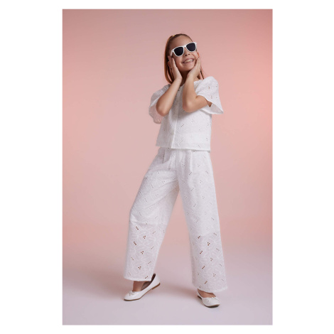 DEFACTO Girl Wide Leg Brode Trousers