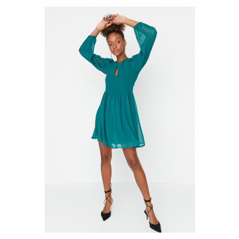 Trendyol Emerald Green Collar Detailed Dress