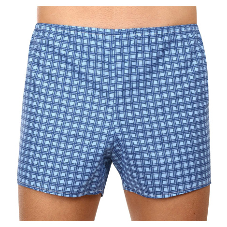 Classic men's boxer shorts Foltýn blue checks extra oversized