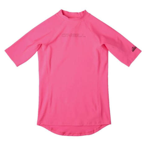 O'Neill SKINS S/SLV Dievčenské plavecké tričko, ružová, veľkosť