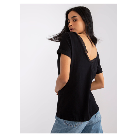 Black blouse with V-neck on the back Salma RUE PARIS