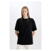 DEFACTO 100% Cotton Wide Cut Crew Neck Basic T-Shirt