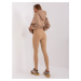 Camel Long Ribbed Leggings with High Waist