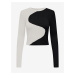 Bielo-čierny dámsky vzorovaný sveter ONLY Polly