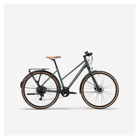 Mestský bicykel LD 900 na dlhé trasy s nízkym rámom tmavozelený
