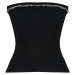Trendyol Black Ribbed Strapless Collar Woven Garnished Fitted Cotton Flexible Crop Knitted Blous