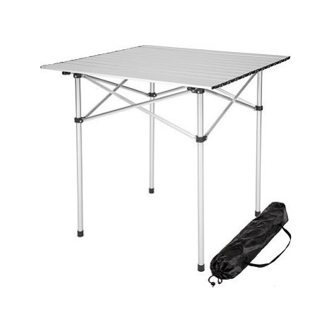 Kempingový stolík hliníkový skladací 70 × 70 × 70 cm sivý