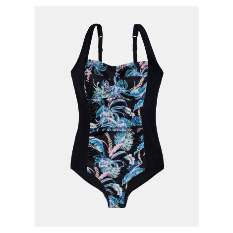 Blue-black floral one-piece swimwear DORINA - Women