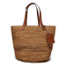 Manebi Kabelka Handcrafted Raffia Basket Bag Weaving V 2.2 CK Hnedá