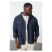 Trendyol Indigo Regular Fit Pocket Flannel Winter Lumberjack Plus Size Jacket Shirt