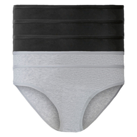 esmara® Dámske bavlnené nohavičky XXL, 5 kusov (čierna/sivá)