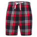 SF (Skinnifit) Pánske flanelové pyžamové šortky - Červená / tmavomodrá