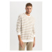 DEFACTO Comfort Fit Crew Neck Striped Sweatshirt