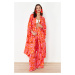 Trendyol Ethnic Patterned Belted Maxi Woven Kimono&Kaftan