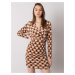 Brown velour dress with Montilla patterns