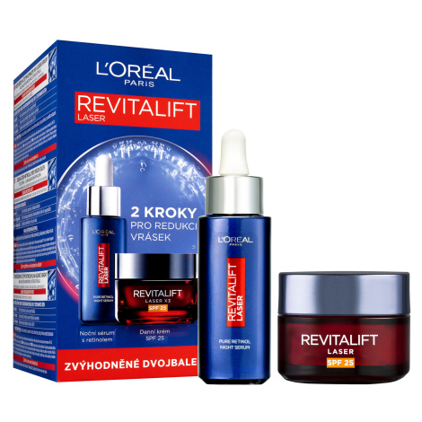L'Oréal Paris Revitalift Laser nočné sérum s 0.2% čistého retinolu, 30 ml + Revitalift Laser X3 