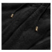 Čierna kožušinová dámska bunda s kapucňou (BR9596-1)