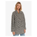 Women's white and black plaid coat with wool blend TOP SECRET - Women