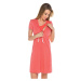 Bavlněná těhotenská noční košile model 15011675 korál XXL - Italian Fashion
