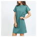 Šaty Urban Classics Ladies Organic Cotton Cut On Sleeve Tee Dress Green