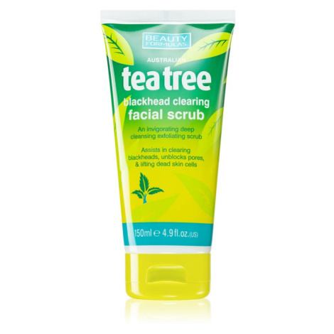 Beauty Formulas Tea Tree čistiaci pleťový peeling pre problematickú pleť