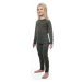 SENSOR MERINO AIR SET detský tričko dl.rukáv + spodky olive green