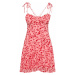 Parallel Lines Letné šaty  tmavočervená / ružová / svetločervená