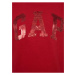 Červené dievčenské tričko organic logo GAP flitre
