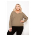 Karina women's long-sleeved sweatshirt - camel