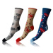Bellinda CRAZY SOCKS 3x - Zábavné crazy ponožky 3 páry - modrá - biela - červená