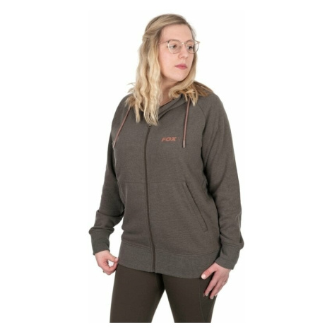 Fox Fishing Mikina Womens Zipped Hoodie Dusty Olive Marl/Mauve Fox