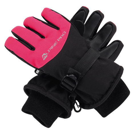 Alpine Pro Ružovo-čierne dievčenské rukavice s membránou PTX ALPINE PRE Lordo