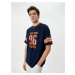 Koton T-Shirt Sports Printed Color Block Crew Neck