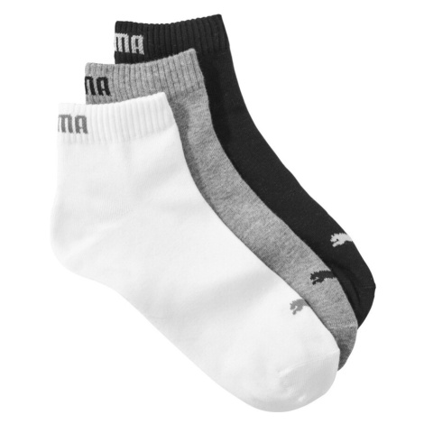 Krátke ponožky Quarter Puma, 3 páry, sivé, biele, čierne Blancheporte