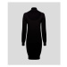 Šaty Karl Lagerfeld Open Back Rhinestone Knitdress Čierna