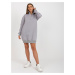 Grey mini sweatshirt dress with basic zipper