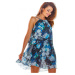 Denné šaty A289 - Awama tm.modrá-květy
