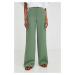Nohavice Answear Lab dámske, zelená farba, rovné, vysoký pás