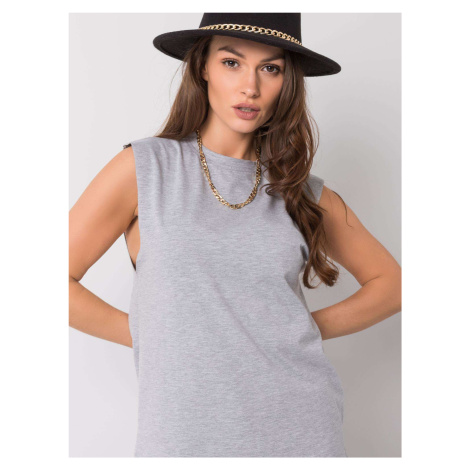 Cotton top in grey melange RUE PARIS