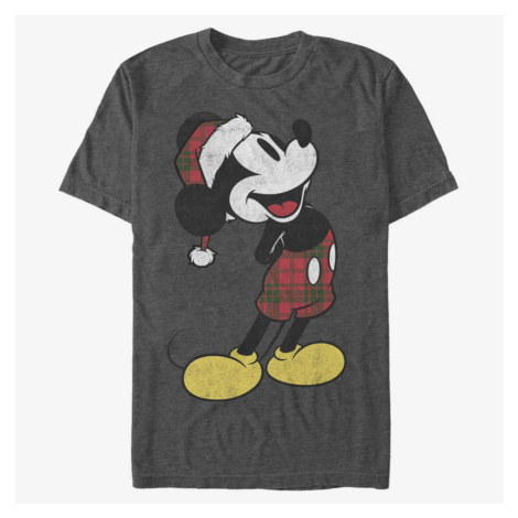Queens Disney - Plaid Mickey Unisex T-Shirt Dark Heather Grey
