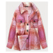 Ružová melanžovej dámska košeľová bunda (3925B) ružová