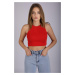 Madmext Mad Girls Red Crop Top