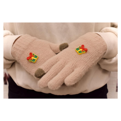 Dievčenské béžové mohérové rukavice ABIES