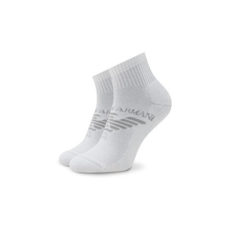 Emporio Armani Súprava 2 párov vysokých pánskych ponožiek 292304 2F258 00010 Biela