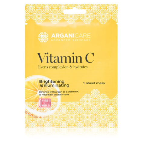 Arganicare Vitamin C Sheet Mask plátenná maska s rozjasňujúcim účinkom s vitamínom C