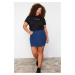 Trendyol Curve Blue Wrap Denim Shorts Skirt