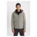 DeFactoFit Slim Fit Hooded Coat